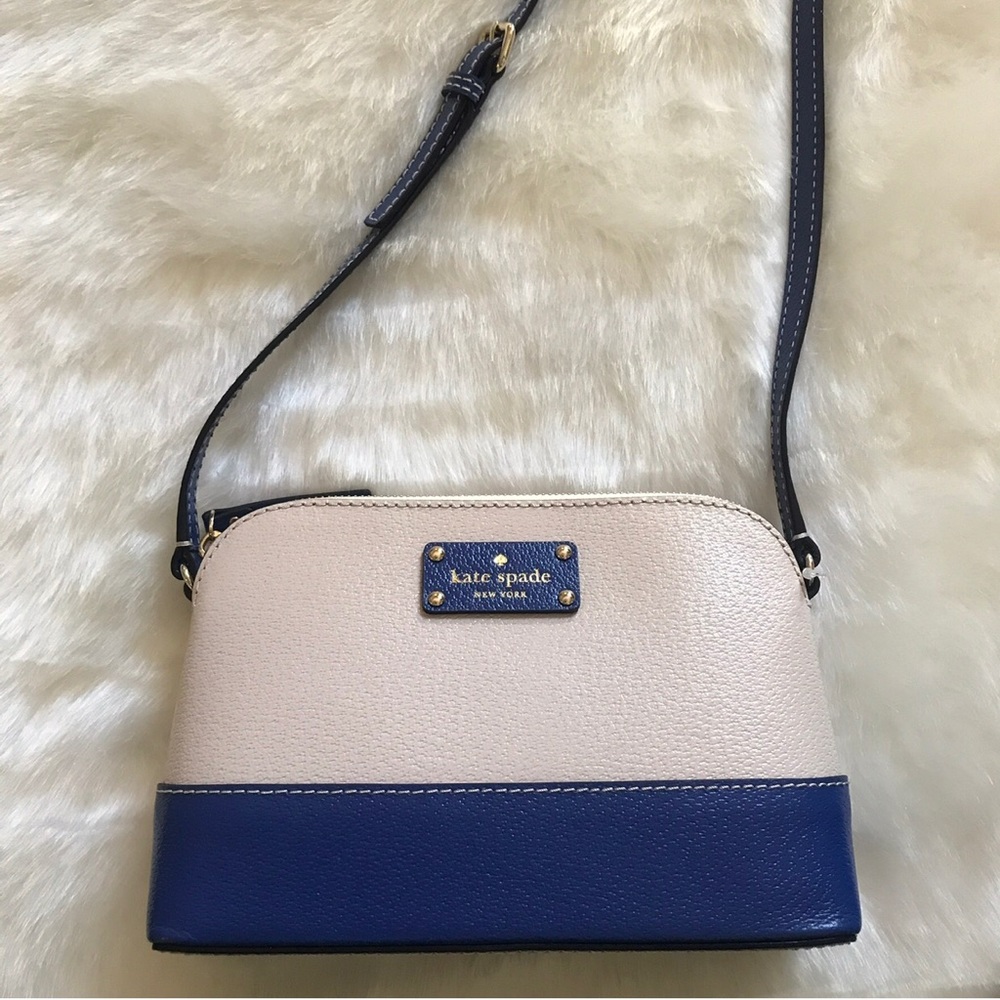 NEW / KATE SPADE NY / Pebble and Navy Hannah Crossbody Shoulder Bag